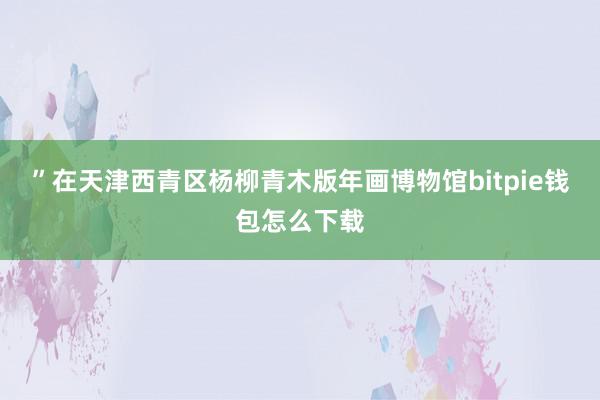 ”在天津西青区杨柳青木版年画博物馆bitpie钱包怎么下载