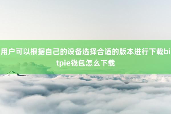 用户可以根据自己的设备选择合适的版本进行下载bitpie钱包怎么下载