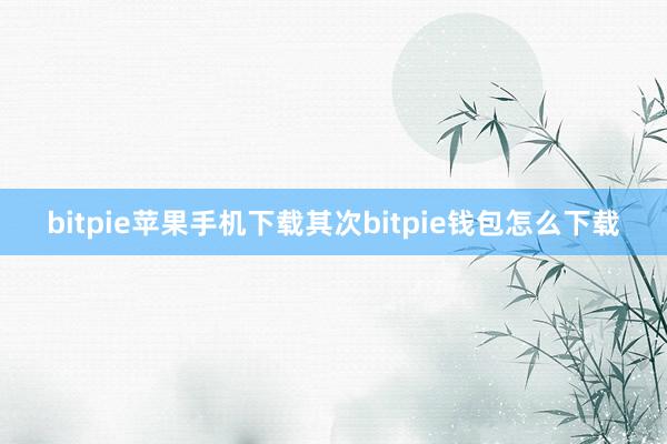 bitpie苹果手机下载其次bitpie钱包怎么下载