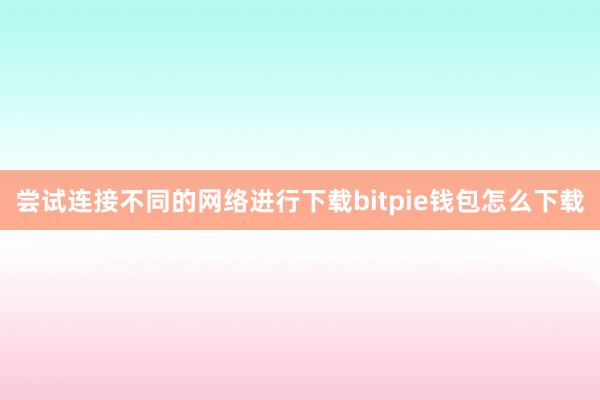 尝试连接不同的网络进行下载bitpie钱包怎么下载