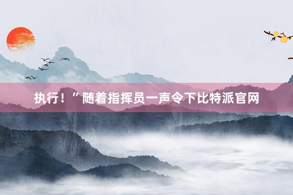 执行！”随着指挥员一声令下比特派官网