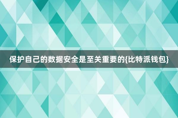 保护自己的数据安全是至关重要的{比特派钱包}