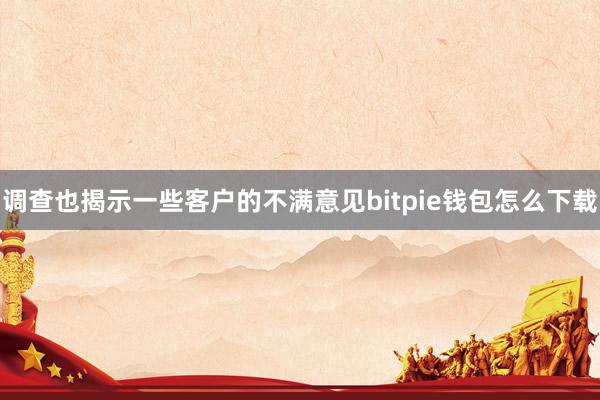 调查也揭示一些客户的不满意见bitpie钱包怎么下载