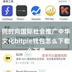 同时向国际社会推广中华文化bitpie钱包怎么下载