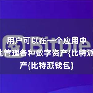 用户可以在一个应用中方便地管理各种数字资产{比特派钱包}